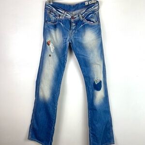 We are Replay sz 29 Anita Jeans Distressed Patchwork Y2K Festival Straight Leg